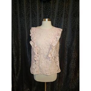 Belle & Sky | Blush Ruffle Lace Blouse